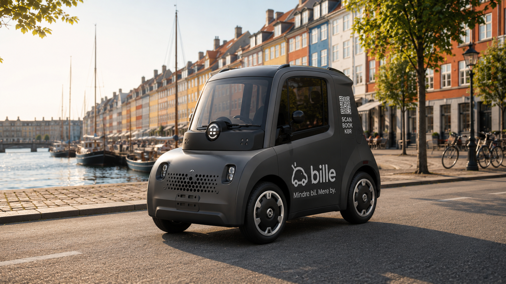 Bille micro-elbil i Nyhavn